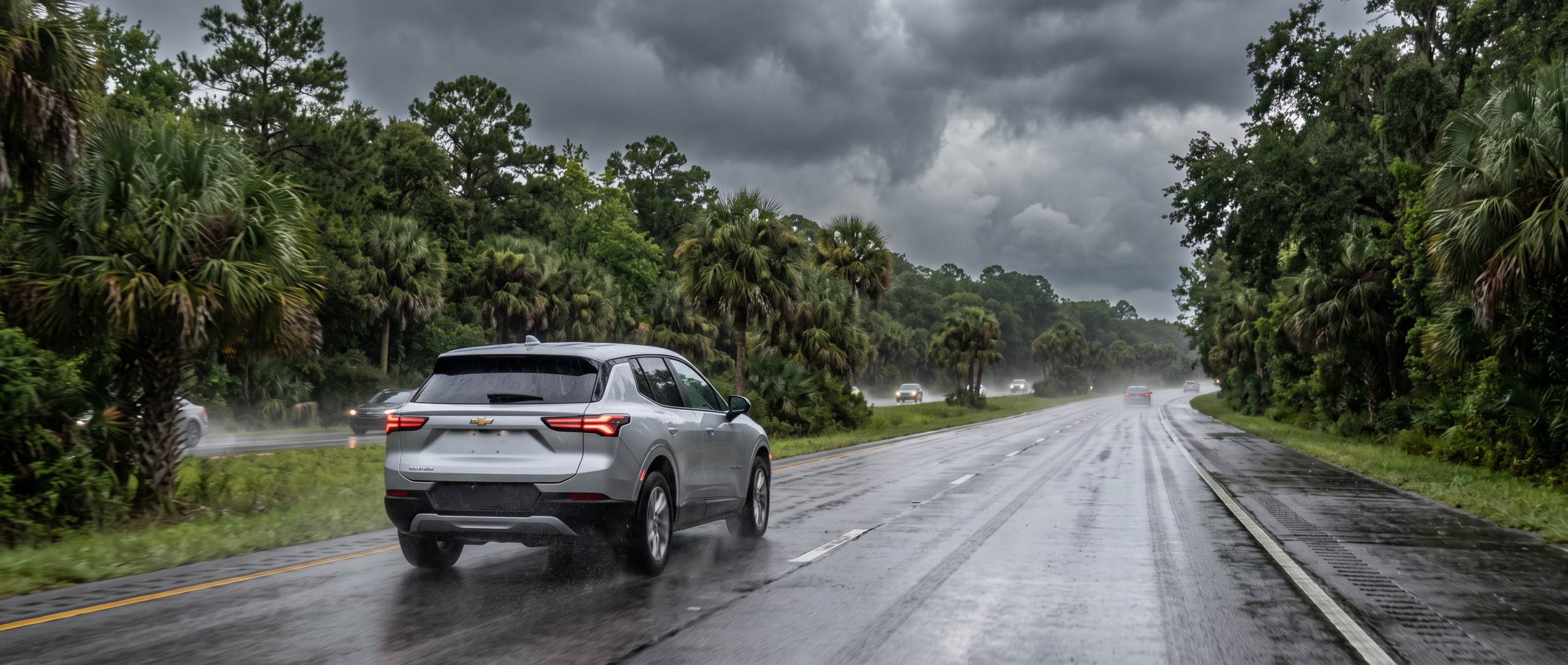 2026 Chevrolet Equinox on a wet South Carolina highway in the rain