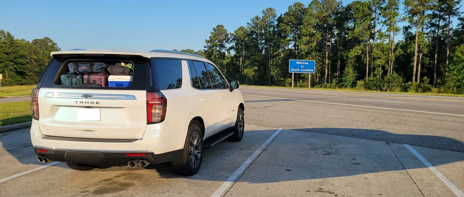 2026 Chevrolet Tahoe on a South Carolina highway road trip to Columbia SC