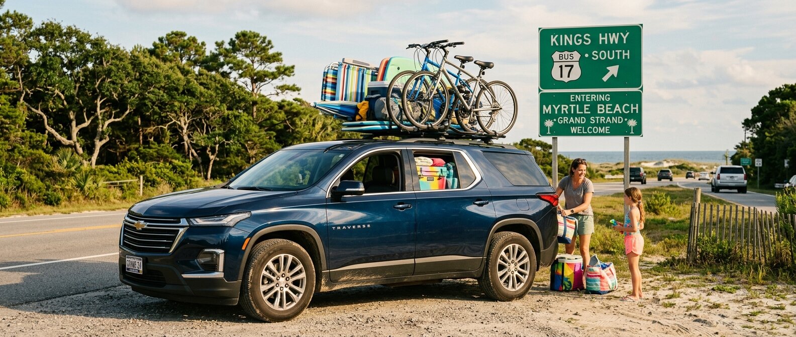 2024 Chevrolet Traverse packed for a Grand Strand family road trip near Conway, SC